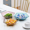 创意五角星水果盘简约多功能塑料糖果瓜子盘 PET加厚耐用零食盘子