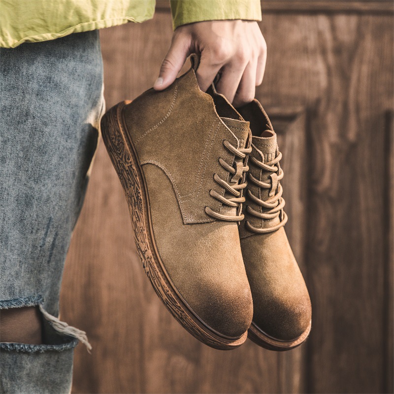 Botas Martin 2024 cano médio em couro, calçados britânicos modernos e curtos, botas de trabalho de outono, sapatos masculinos 26115_voghion.com