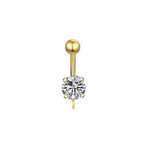 Vertical circle four-prong accessories gold
