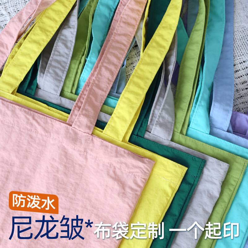 Lightweight Nylon Nylon Dopamine Canvas Bag Custom-Made Tote Shoulder Bag Macaron Printed Logo Lightweight Nylon Nylon Dopamine Canvas Bag Custom-Made Tote Shoulder Bag Macaron Printed Logo