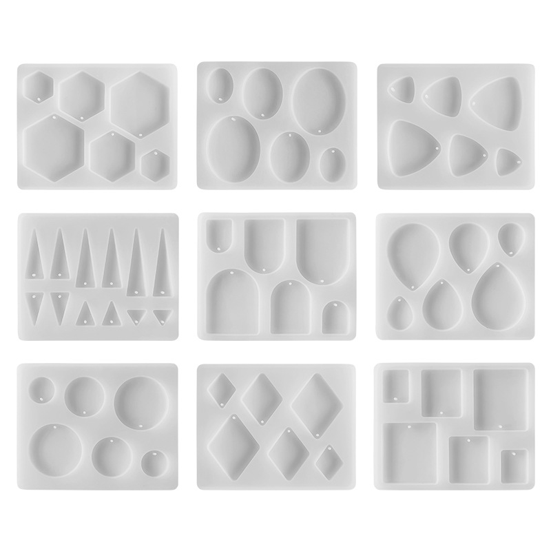Jiahuimei DIY pendientes geométricos resina epoxi pendientes irregulares molde de silicona