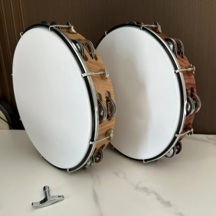 Orff Percussion Adjustable Tambourine 10 inch Wood Grain Adjustable Tambourine Tambourine Tambourine Tambourine Tambourine Tambourine