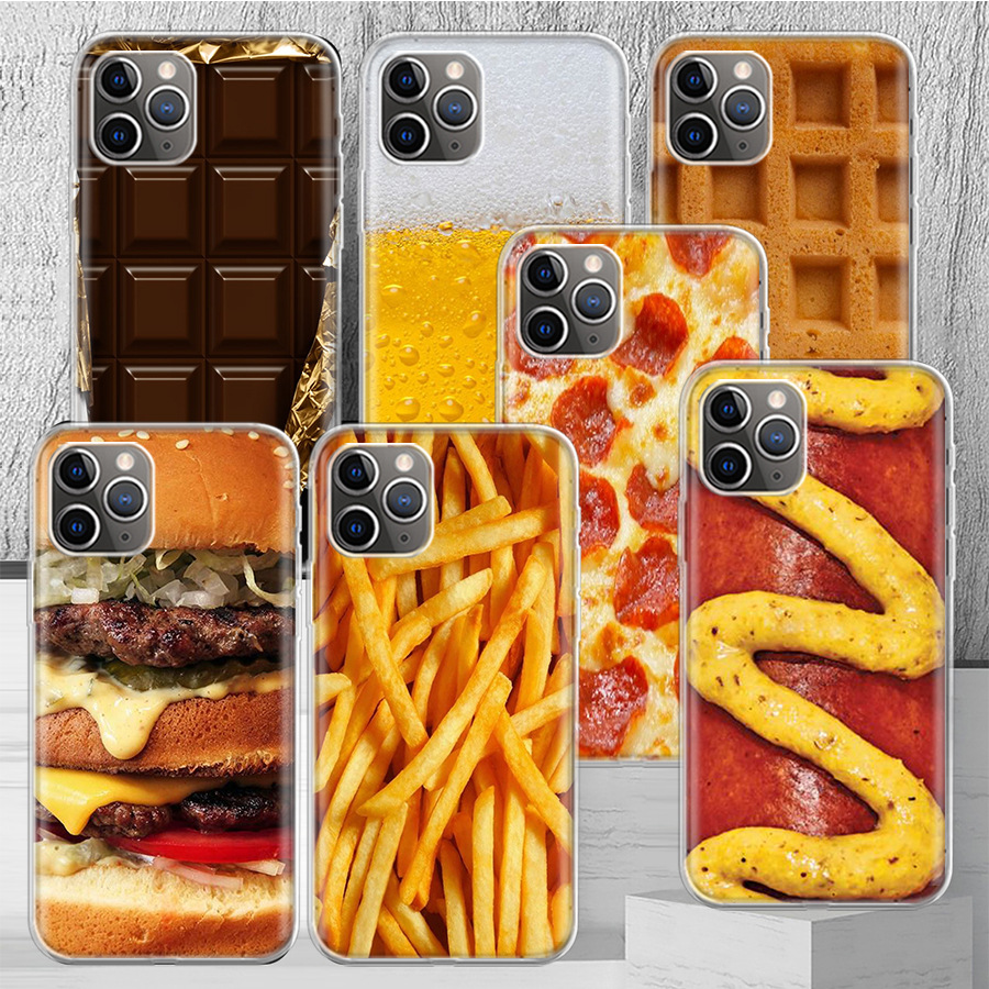 For Apple Phone Case Food Fries Beer Cheese Phone Case iPhone 14 13 Pro 11 15 A