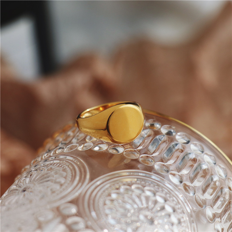 10g Weight Gold Plated Plating Material Rings Classification 1 Piece Quantity Holiday, Daily Occasion Stainless Steel Material Solid Color Pattern Women's Gender Plating Design Simple Style, Commute Style Simple Style Commute Solid Color Stainless Steel Plating Gold Plated Rings 5