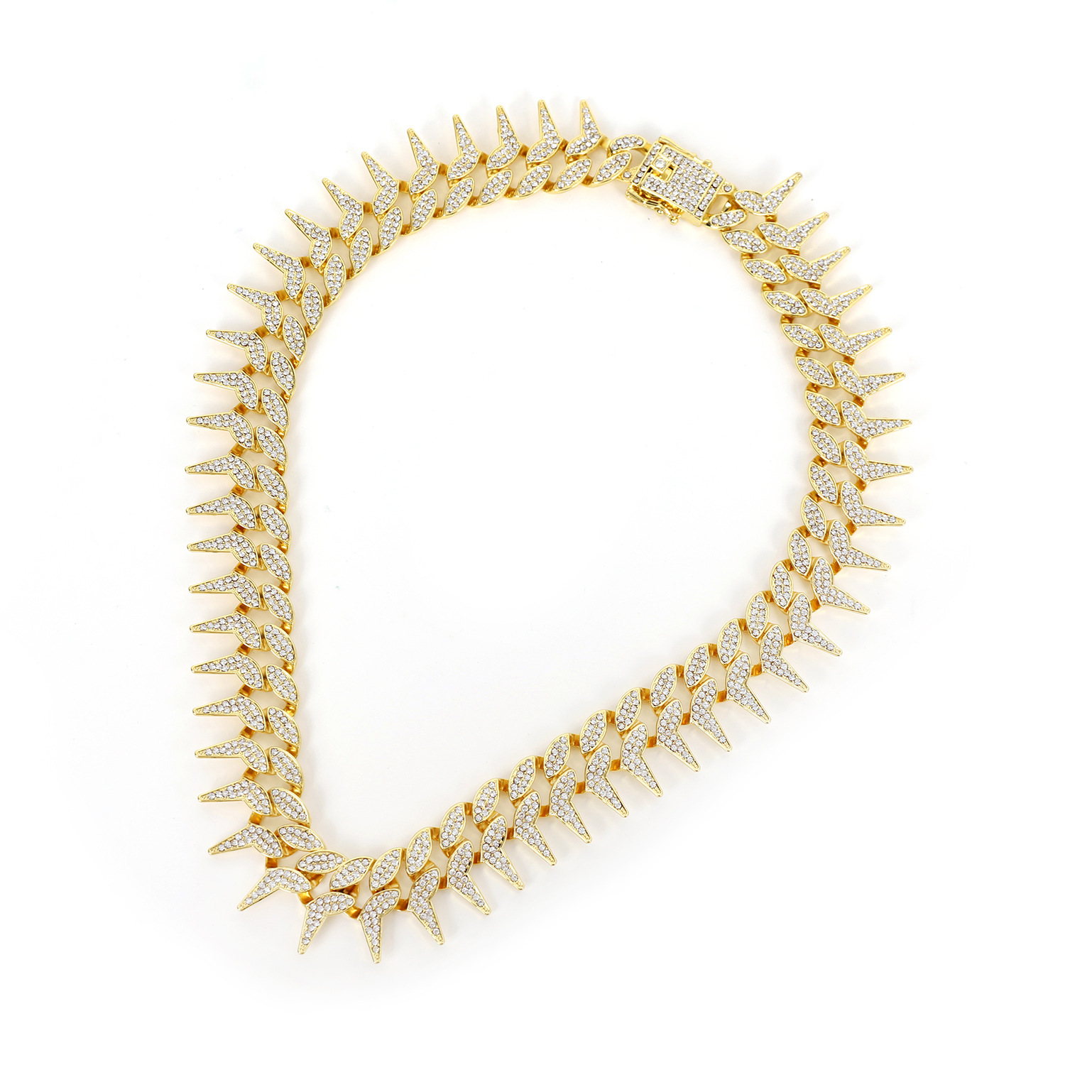 Thorn Alloy Necklace And Cuban Bracelet Set For Men And Women_voghion.com