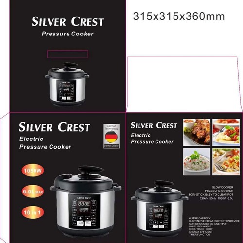 6L SILVER CREST Electric Pressure Cooker with Large Capacity for Cross-Border Shipping