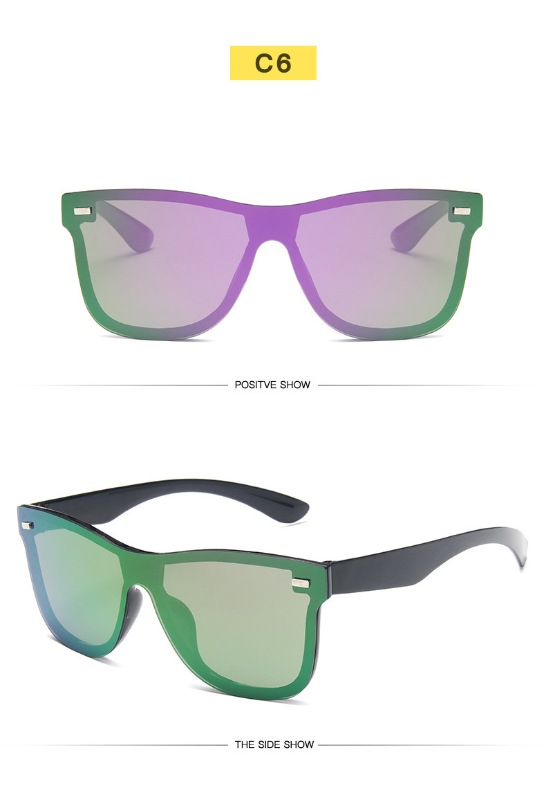 European And American Trendy Women's Large-frame Personalized Sunglasses Men's Dazzling Reflective Mercury Windshield One-piece Sunglasses_viptrois.com
