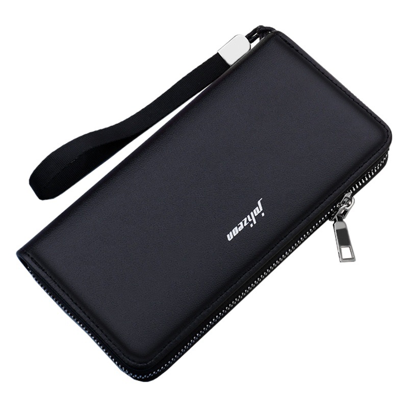 Cartera larga con cremallera para hombre, muñequera, embrague, bolso para hombre, nuevo bolso para teléfono móvil para hombre, gran capacidad