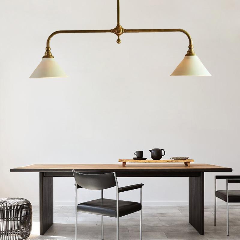 Minimalist Zhongshan Factory Direct Sale All-Copper American Style Simple Retro Dining Island Linear Pendant Light Minimalist Zhongshan Factory Direct Sale All-Copper American Style Simple Retro Dining Island Linear Pendant Light