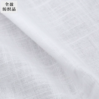 仿麻印花底布20S 70*60 漂白竹节麻仿麻皱布料连衣裙服装面料定制
