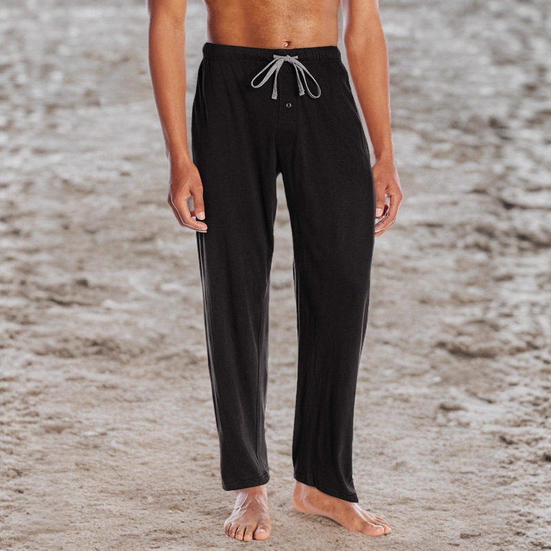 Cross-Border Hot-Selling Hanes Men's Solid Color Knit Loungewear Pants with Pockets and Drawstring Cross-Border Hot-Selling Hanes Men's Solid Color Knit Loungewear Pants with Pockets and Drawstring