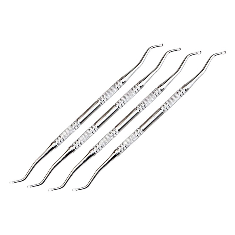 Cuchara de ranura de uñas de doble cabeza de acero inoxidable recortador de uñas corrector de incrustaciones de uñas removedor de uñas de flores de frotar herramienta de manicura de belleza en stock