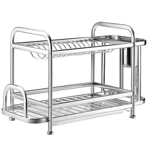 Cocina tubo cuadrado de acero inoxidable Plato de drenaje estante cuchillo de cocina palillos estante de almacenamiento estante de tabla de cortar estante de plato