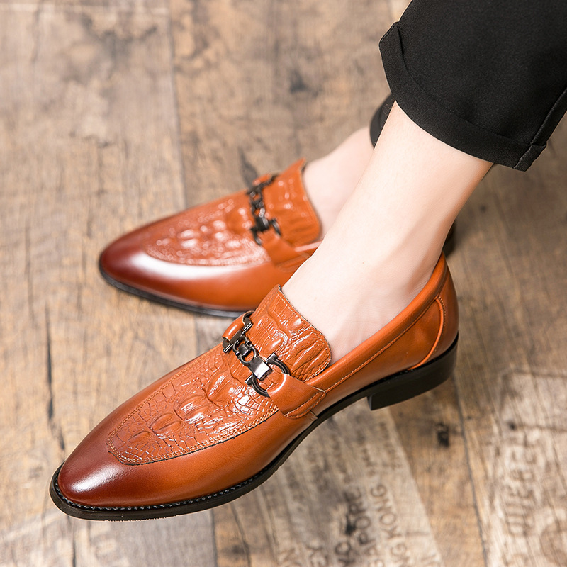 2024 primavera transfronteriza grande casual zapatos de cuero con patrón de pescado zapatos de cuero puntuales comerciales para hombres zapatos Lefour image 3