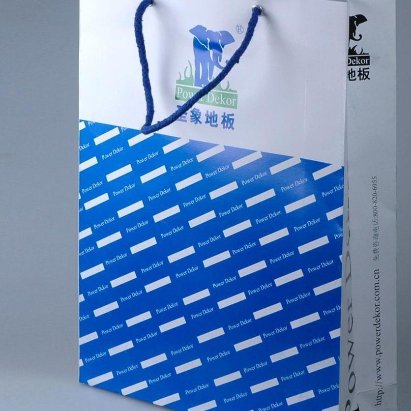 生产厂家大批量订制广告购物通用包装简约送礼蓝色专色纸质袋子