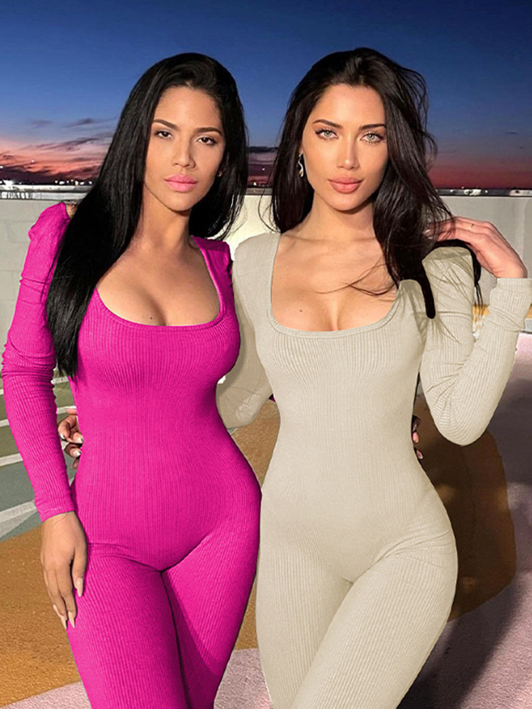Underlay for Women's Sexy Backless Strapless Slim Long Sleeved Jumpsu Tight Fting Waist and Buttocks Wrapped_voghion.com