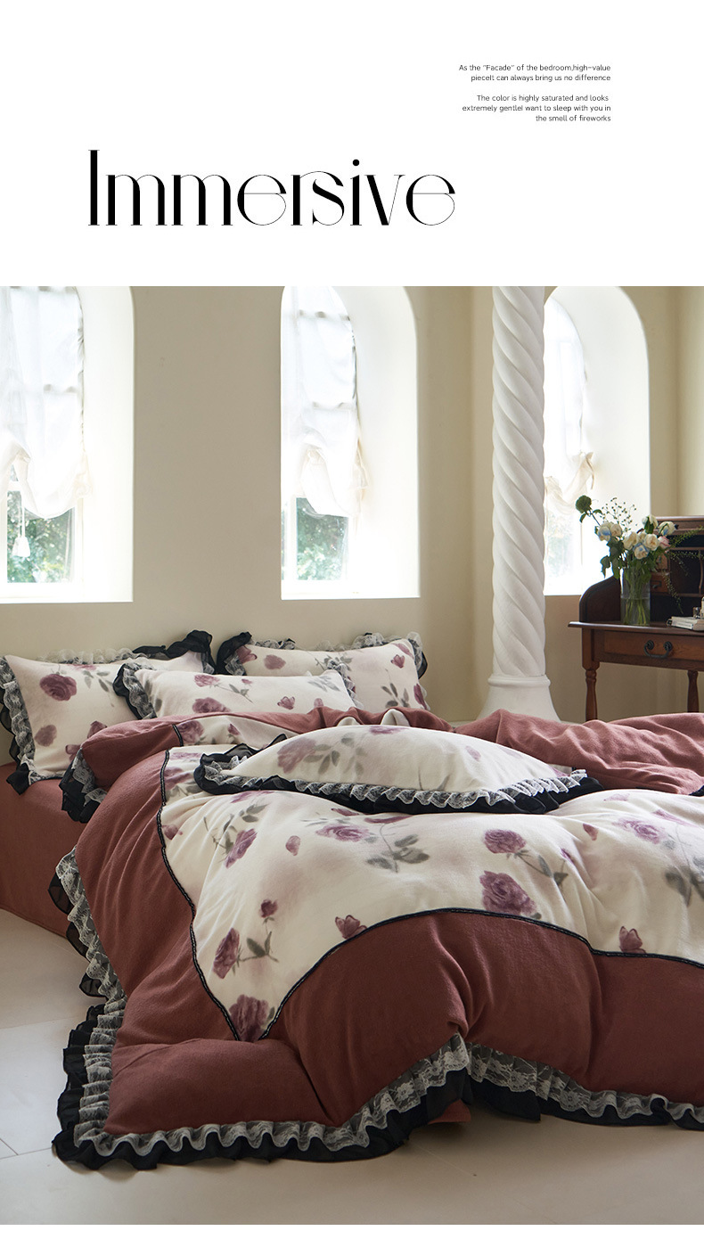 Jogo de cama boho vintage, capa de edredão em veludo macio_voghion.com