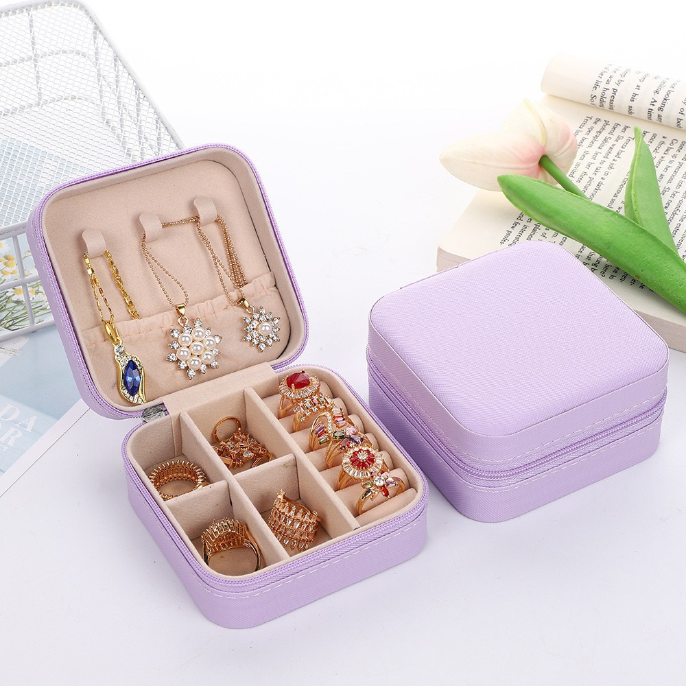 Joyería portátil transfronteriza caja de almacenamiento exquisita caja de joyería alta costura collar anillo caja de joyería de viaje