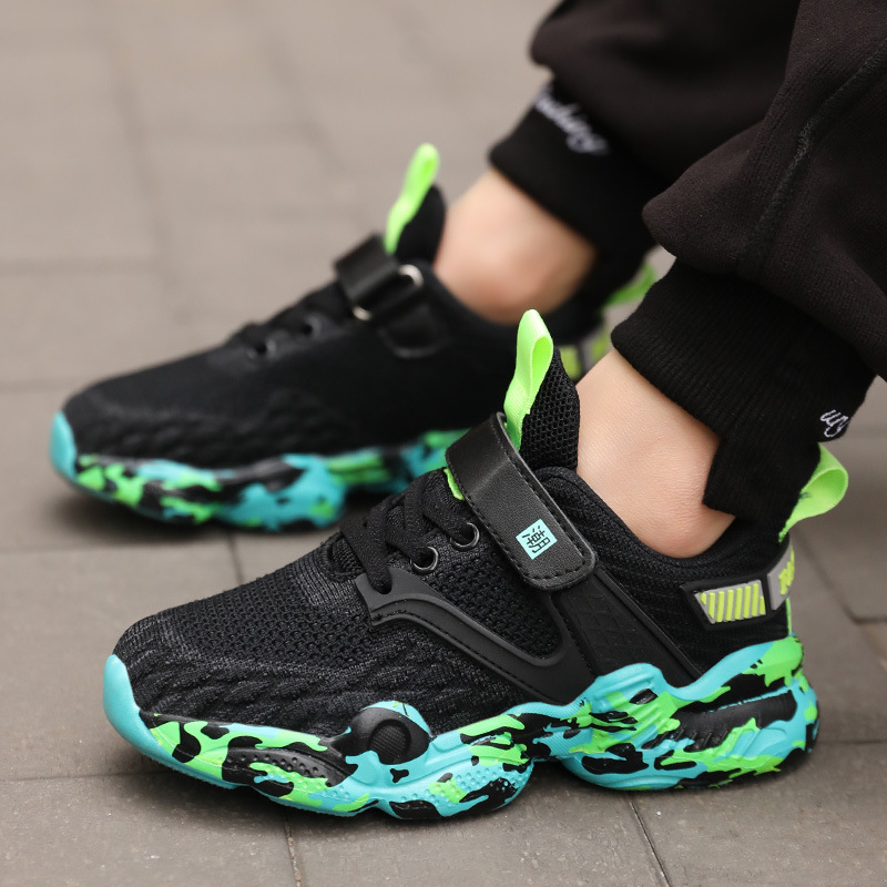 Zapatos de baloncesto transfronterizos para niños de doble malla de tela baja para niños al aire libre zapatos de running casuales transpirables