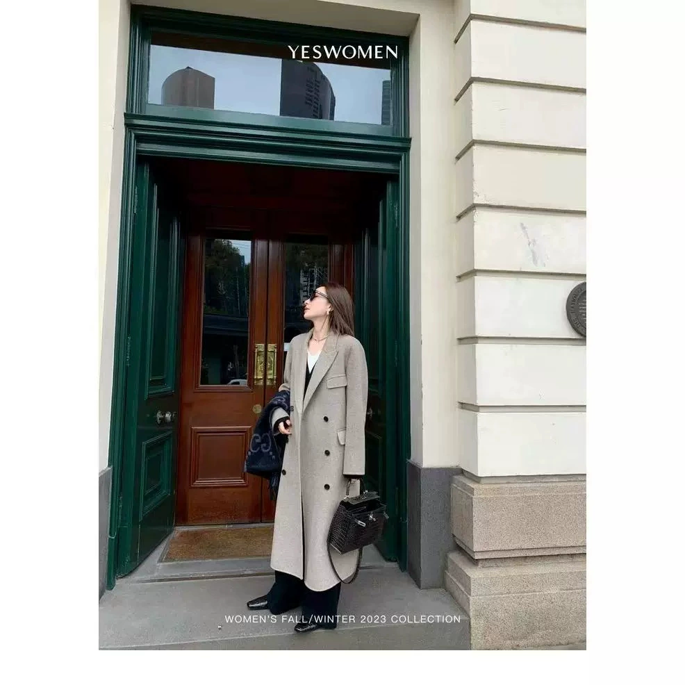 [Новый повседневный костюм] 2024 новый двухсторонний шерстяной кашемировый пальто