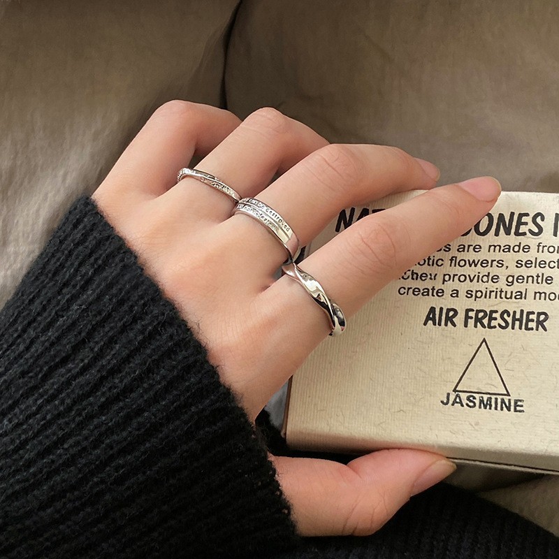 Anillo de circonita de perlas de viento ins, nicho femenino, sentido de alta gama, simple y ligero, anillo de novia de lujo, anillo de apertura de temperamento al por mayor