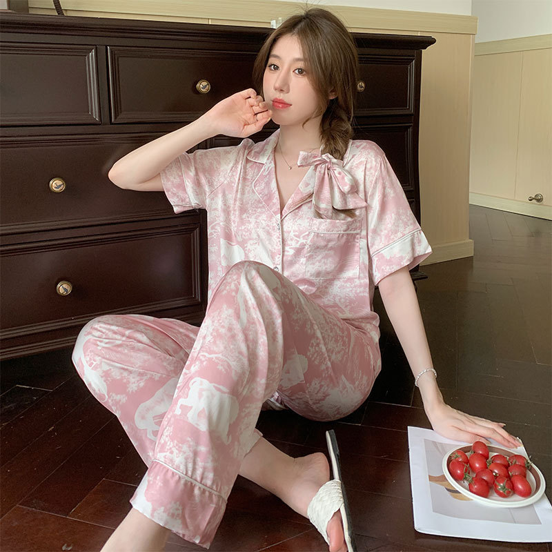 D.M-140 Short-long pink tie-dye cardigan