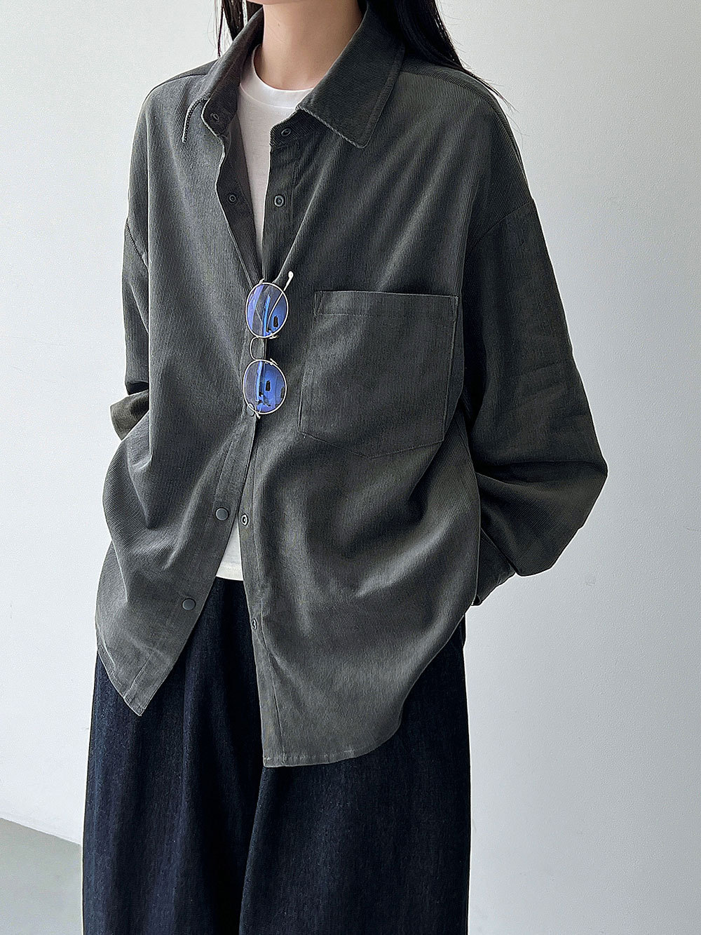 Autumn retro velvet shirt