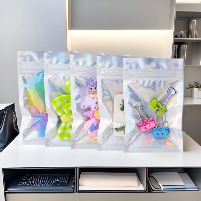 Laser Yin and Yang Bag Ziplock Bag Plastic Seal Bag Seal Bag Seal Jewelry Data Cable Food Packaging Bag Wholesale