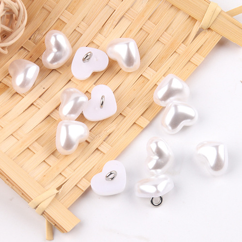 Factory direct supply of imitation pearl love high-leg decorative buttons chiffon shirt hat clothing clothes buttons fashion DIY