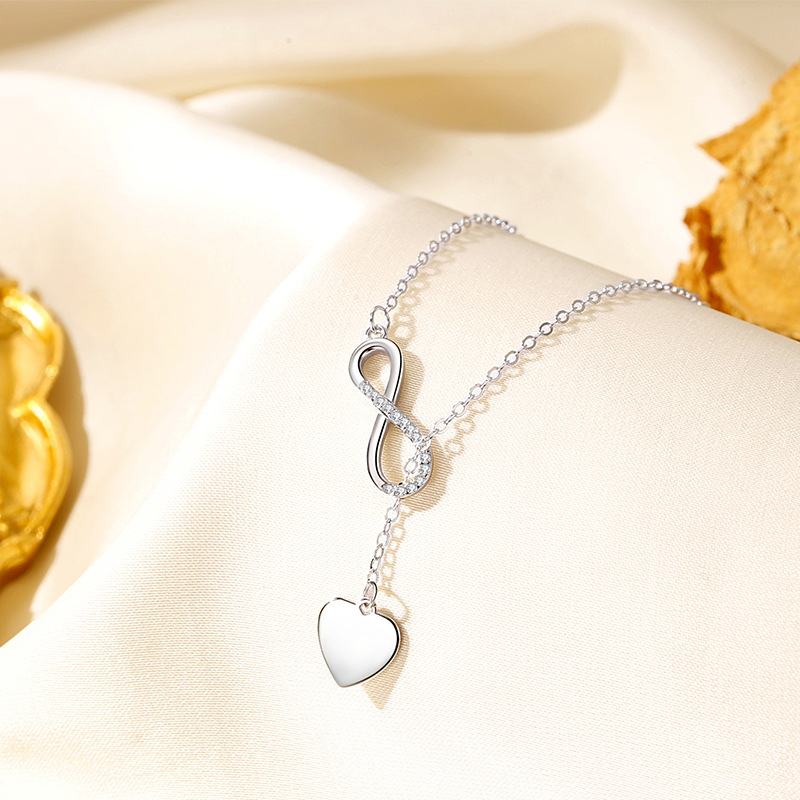 925 plata amor eterno cadena de clavícula simple y elegante collar de amor 2024 nuevo collar rojo neto femenino