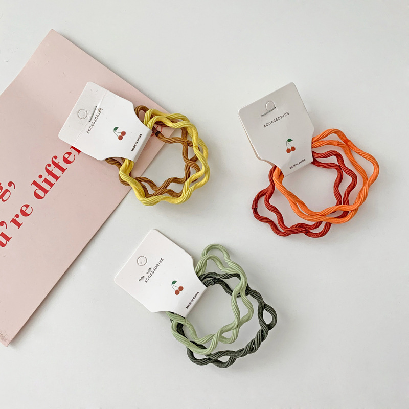 Japonés color caramelo no duele banda de pelo lindo todo-fósforo cuerda de pelo de alta banda de goma elástica Cola de Caballo cuerda de pelo accesorios para el cabello al por mayor