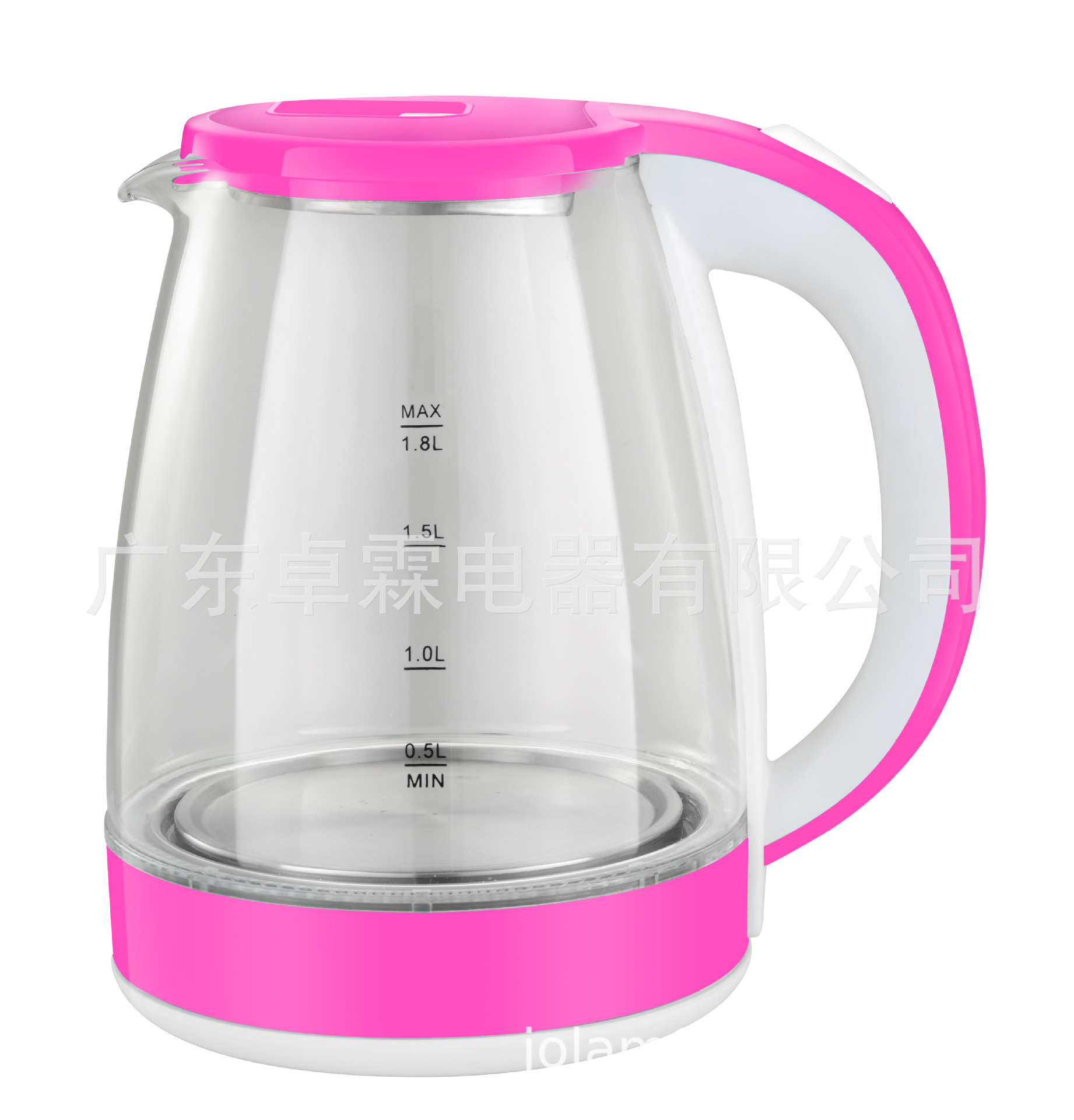 1.8L 비주얼 투명 전기 유리 주전자 블루 LED 대용량 주방 가전 고붕소 유리 전기 주전자