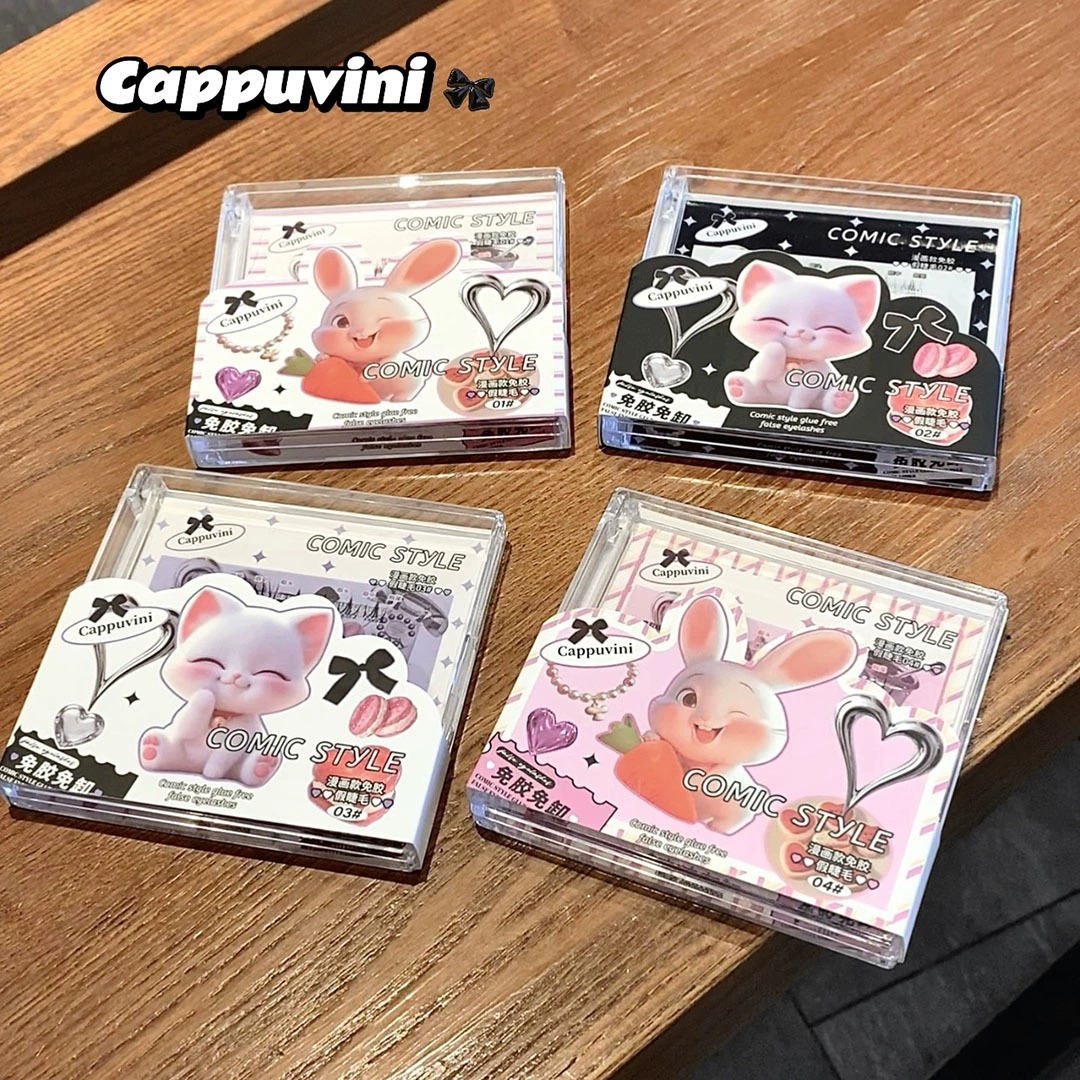 Cappuvini Comics, завитые плотные фальшивые ресницы для ресниц, естественный объем