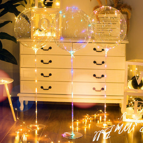 Internet celebrity luminous wave ball floor table floating ball column floor floating birthday party layout wedding wedding decorations