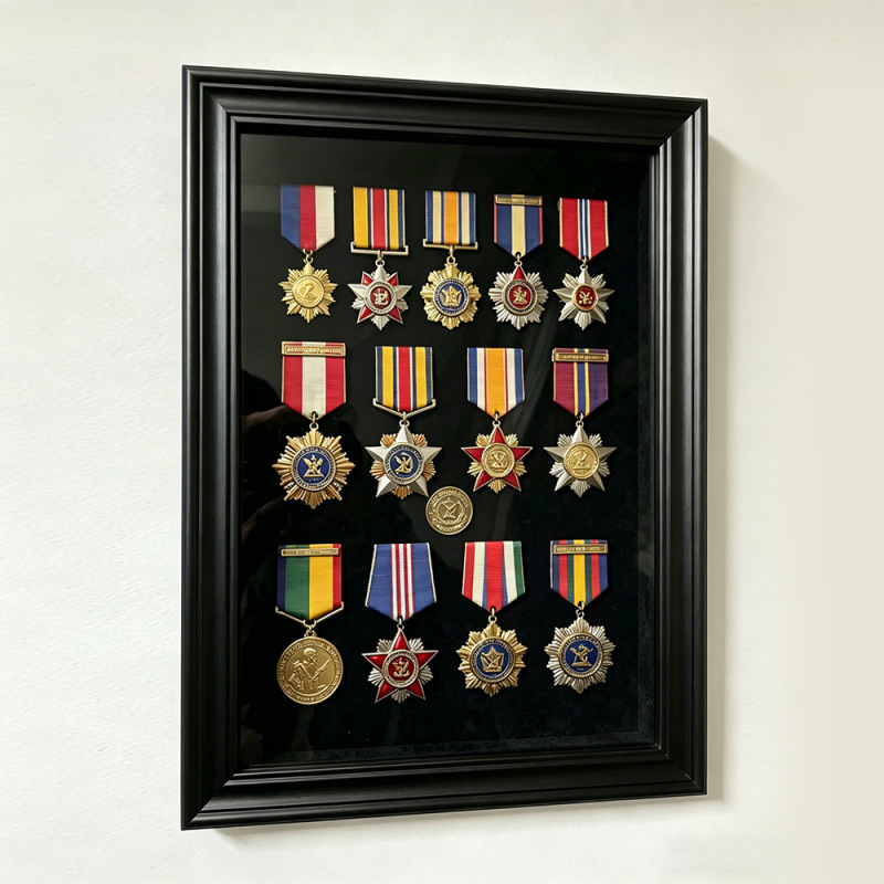 Cross-Border Shadow Box Wall-Mounted Medal Lockbox Hollow Storage Box Display Stand Badge Storage Frame Cross-Border Shadow Box Wall-Mounted Medal Lockbox Hollow Storage Box Display Stand Badge Storage Frame