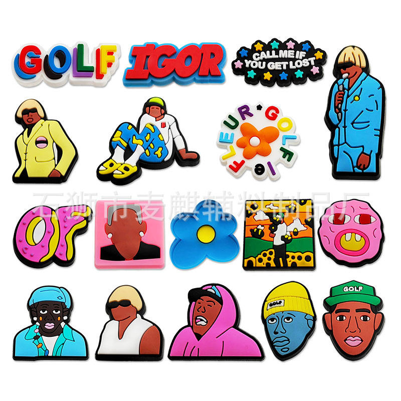 tyler the creator creator taylor hole shoes shoes flower diy accessories pvc soft rubber accessories shoe buckle