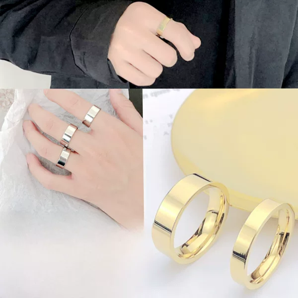 Fashionable and Simple Plain Titanium Steel Ring for Men, European and American Niche Couple Ring for Women, Cross-Border Popular Hand Jewelry Wholesale