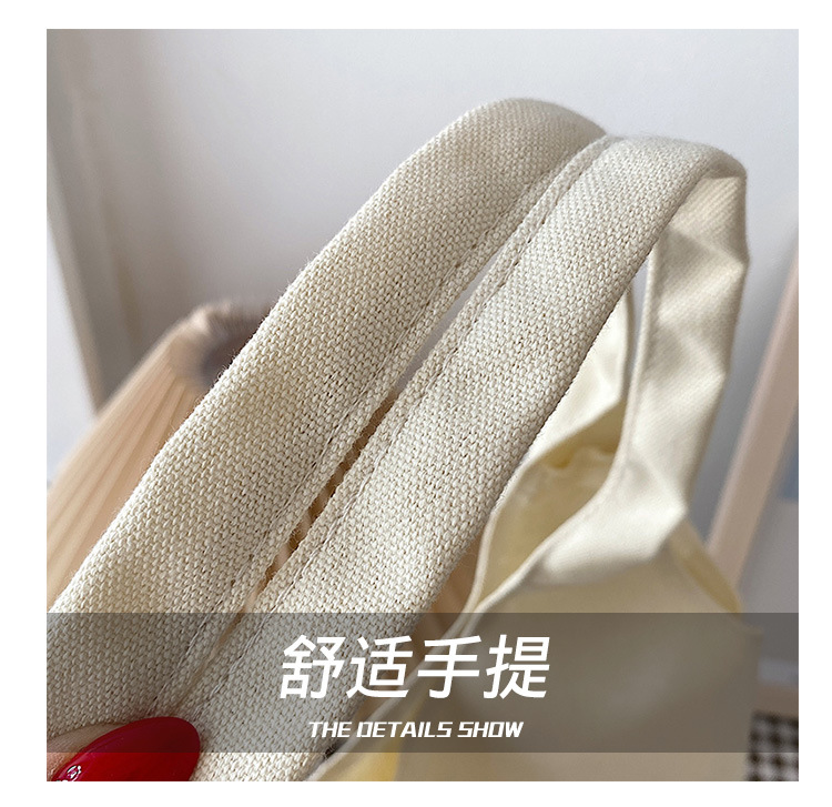 2021 Summer Japanese-style simple canvas bag, student backpack, single-shoulder handbag for going out, cartoon badge cotton bag undefined