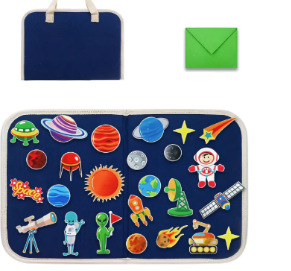 Junta de aprendizaje de fieltro portátil para niños Junta de vestir Puzzle Educación temprana Juguetes de fieltro Junta ocupada Junta de educación temprana para niños