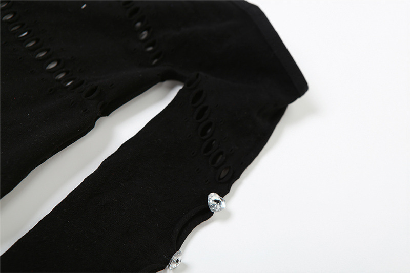 Feng 2024 Autumn Women's New Sexy Hollow Knitted Jacquard High Waist Tight Long sleeved jumpsuit_voghion.com