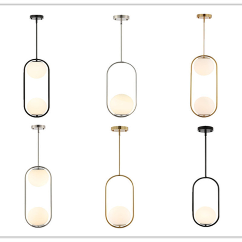 Cross-border Scandinavian Accessible Luxury Bedside Glass Chandelier Kitchen Island Background Wall Bedroom Restaurant Bar Long Pole Rotating Chandelier