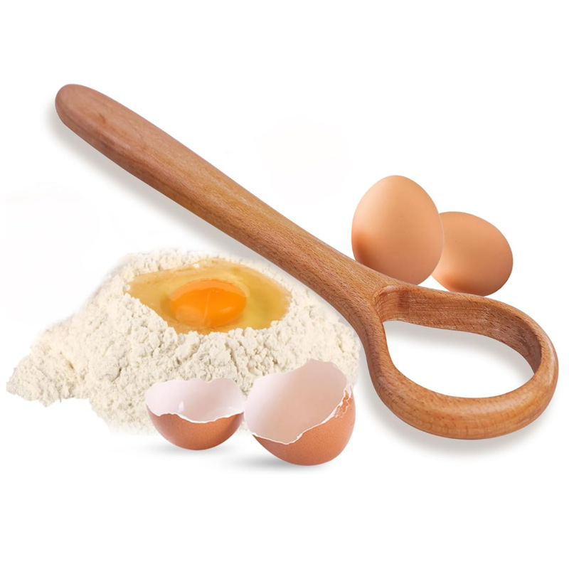 Amazonas masa de madera barra de batida raspadora de huevos de cocina de madera de cocina de material de cocina de haya mezclador