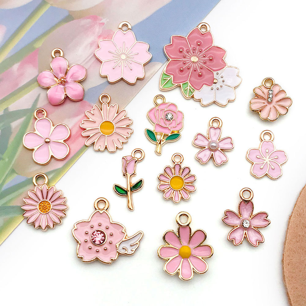 DIY Jewelry Accessories Classification 1 Piece 11.4*14.6mm 16 * 18 Mm 9*18mm Alloy Rhinestones Flower Pendant