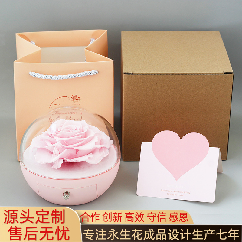 Regalos transfronterizos collar caja de joyas regalos de cumpleaños de Navidad día de San Valentín rosas flores eternas Yunnan personalizadas