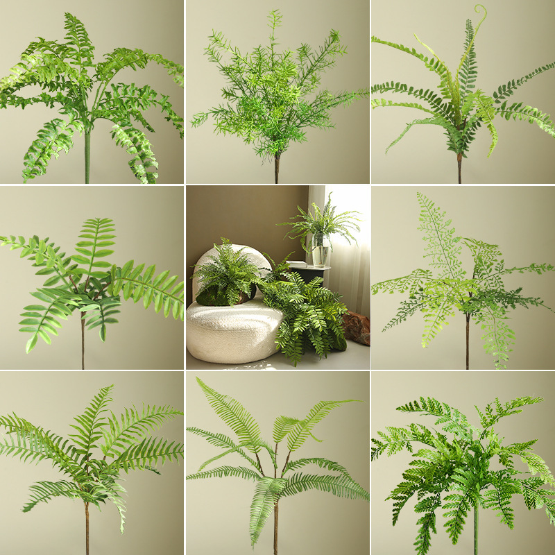 Artificial leaves green leaves feel soft glue Persian leaves fern leaves home decoration green plant wall decoration landscaping props Artificial leaves green leaves feel soft glue Persian leaves fern leaves home decoration green plant wall decoration landscaping props