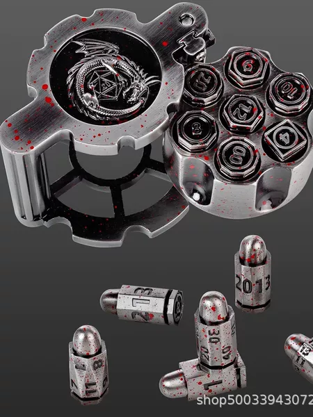 Cross-border Revolver Metal Bullet Dice Set D6DICE Warhammer 40K Seven-Piece Set In Stock