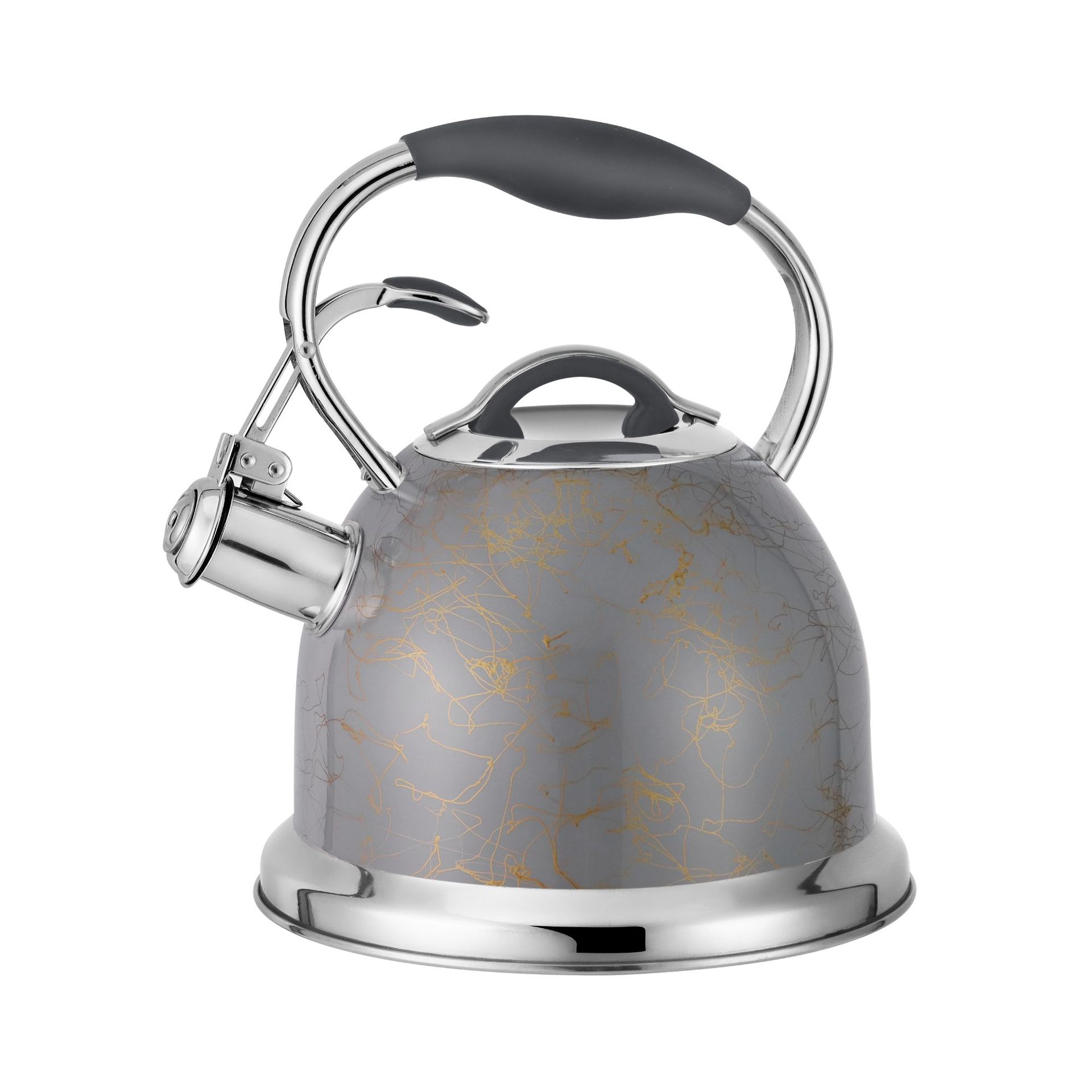 Fábrica de productos de hardware de acero inoxidable silbato hervidor de oro soporte personalizado logotipo de impresión