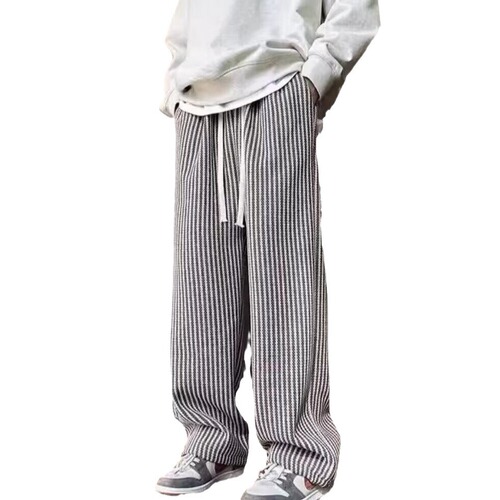Black and White Vertical Striped Pants for Men and Women, Spring and Autumn, Droopy Straight Leg Pants for Youth, Durable Casual Long Pants