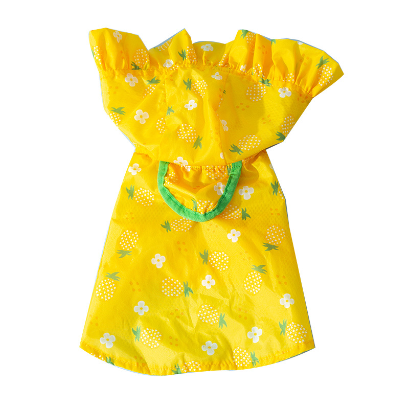 Perro lindo impreso poncho con capucha perro pequeño Teddy día lluvioso mascota de dos patas capa de tracción impermeable