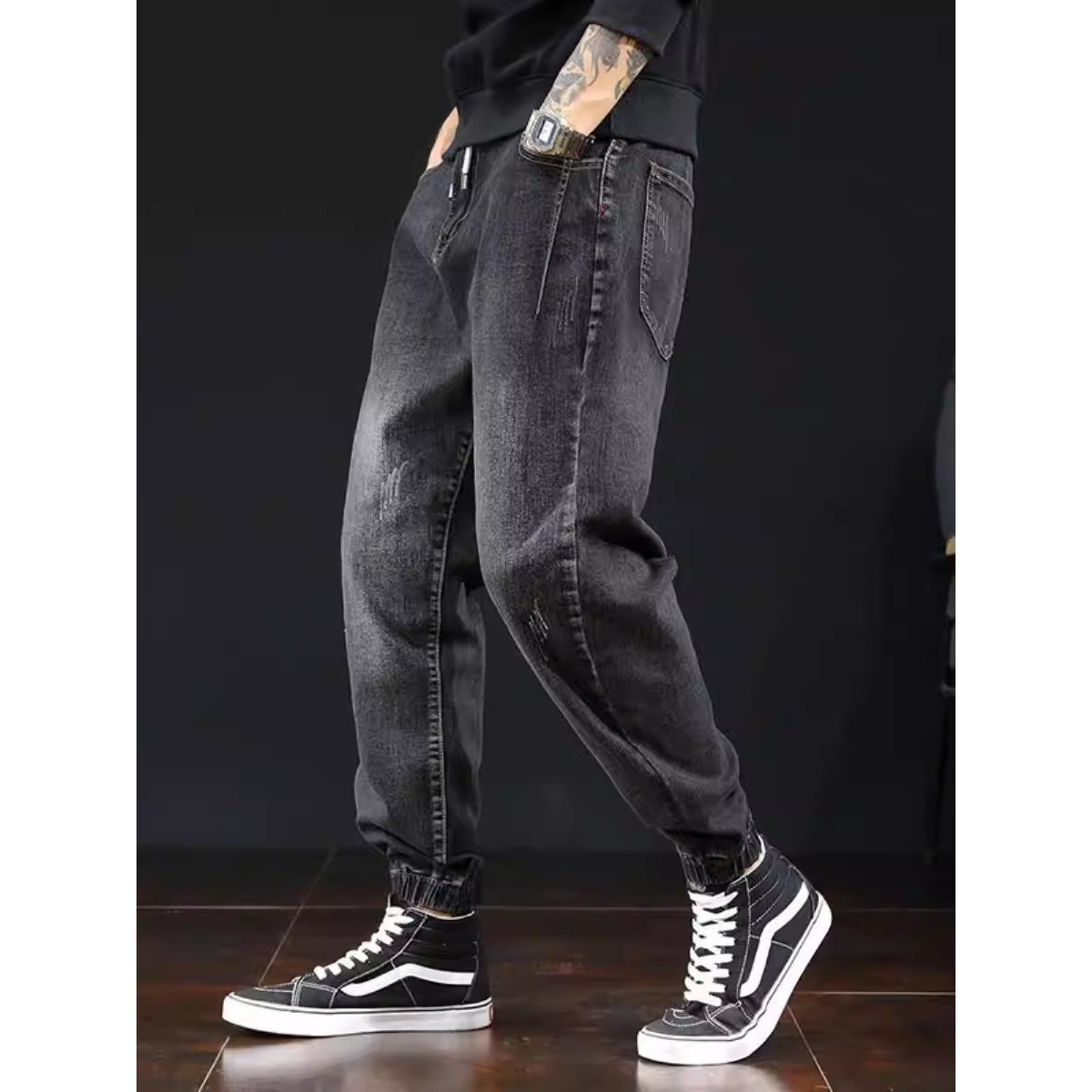 Jeans de tamaño extra, ropa casual para hombres, pantalones largos para hombres gordos, pantalones de estilo coreano, pantalones de Harlan, pantalones de hombre.